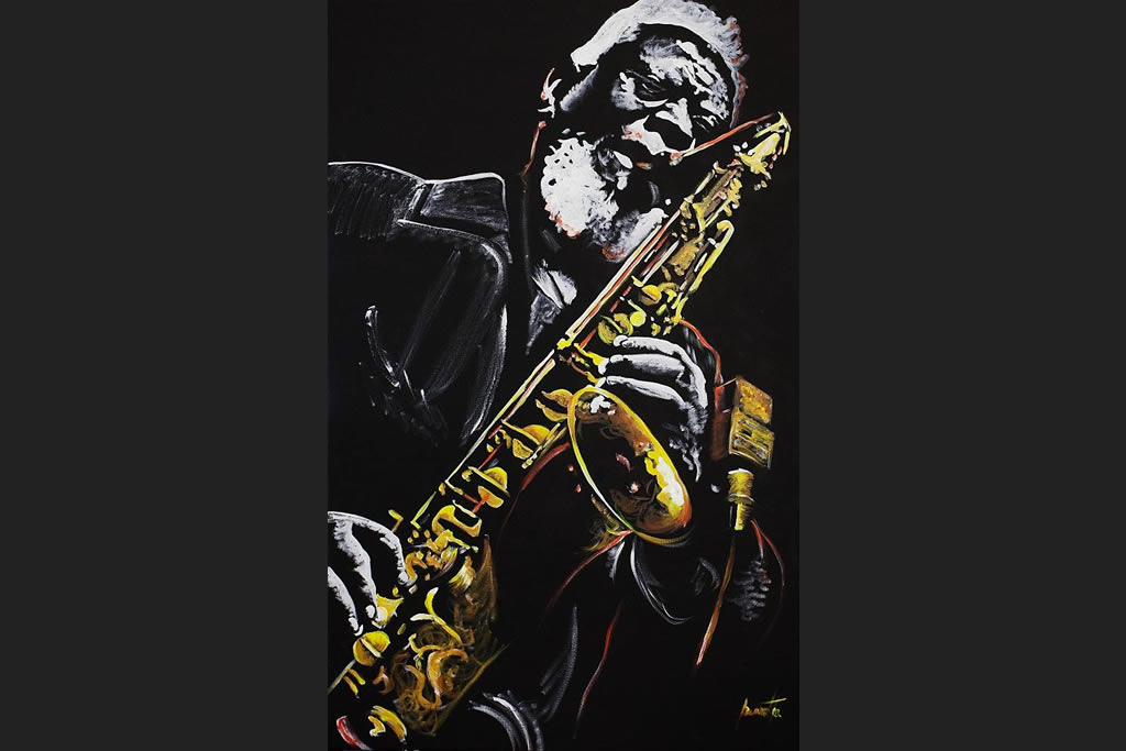 Quadro Pharoa Sanders Sax Golden